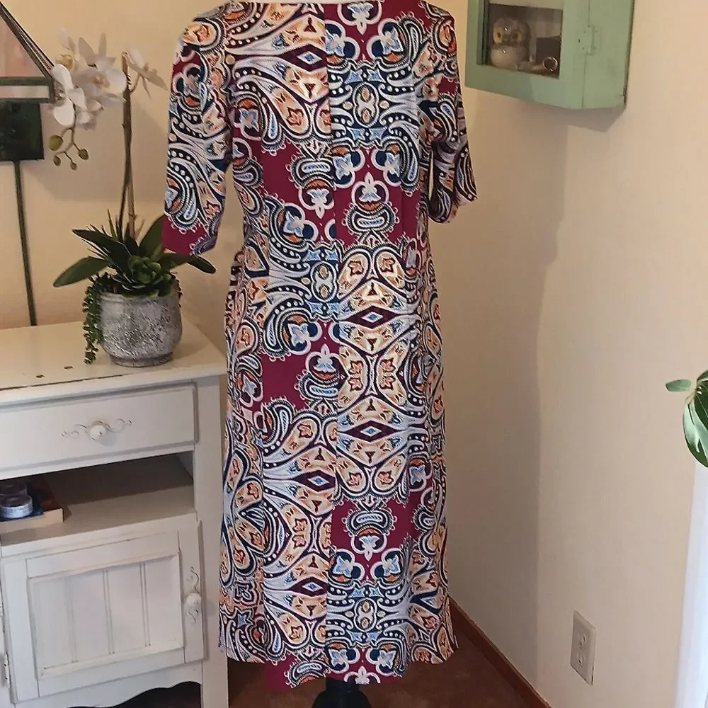 Shelby and Palmer Paisley Textured Soft Knit Dress. Boho. Arty. - Picture 6 of 12